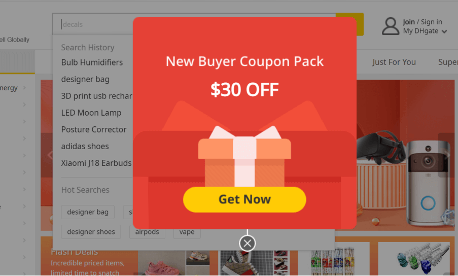 DHgate New Buyer Coupon Pack