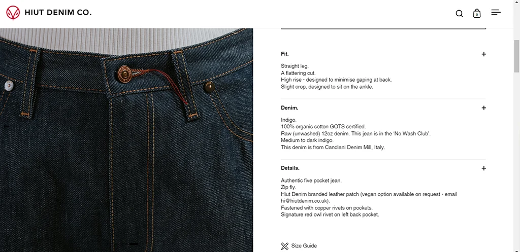Like Hiut Denim, you want to put your products