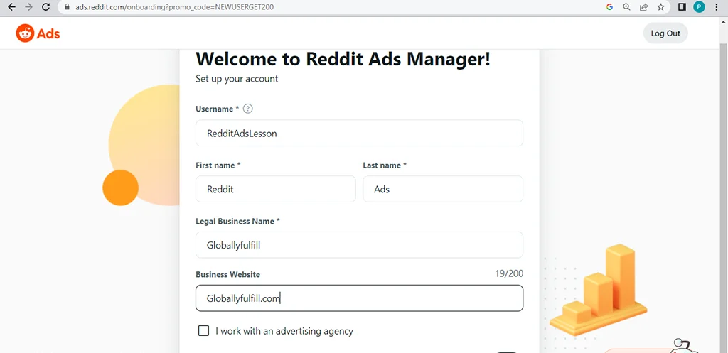 set up your Reddit Ads Manager account